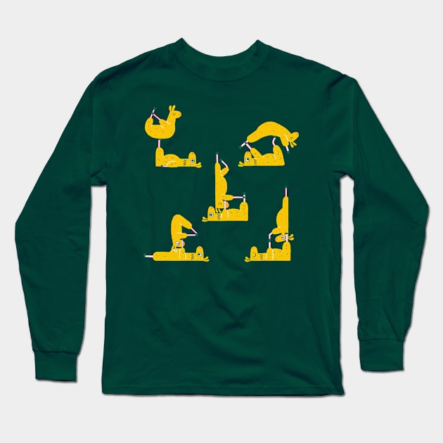 Yoga Llamas Long Sleeve T-Shirt by GiuliaM